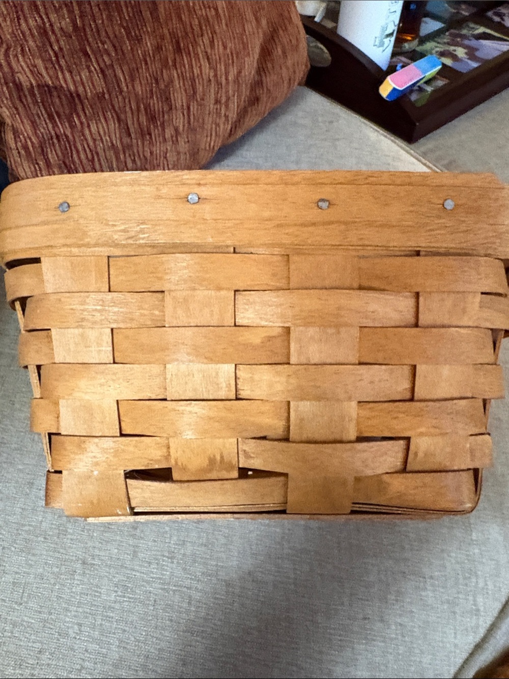 Longaberger Woven Wood Basket in Warm Brown
